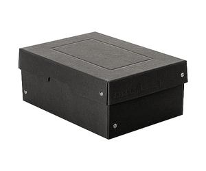 Falken - Réf. 22001712000F - PureBox - 1 boîte de rangement avec couvercle - emballage cadeau - sans plastique - Format A5 - hauteur 40 mm - poignée découpée - entourée d'un ruban - Couleur noire