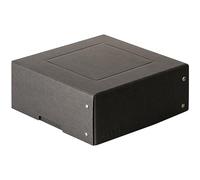 Falken - Réf. 22001744000F - PureBox - 1 boîte de rangement avec couvercle - emballage cadeau - sans plastique - Format 150 x 150 mm - hauteur 85 mm - poignée découpée - entourée d'un ruban - Noir