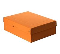 Falken - Ref. 22001840000F - PureBox Pastel - 1 boîte de rangement avec couvercle - emballage cadeau - sans plastique - format A4 - hauteur 100 mm - poignée découpée - entourée d'un ruban - orange