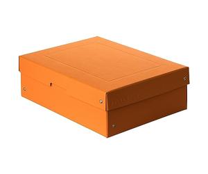 Falken - Ref. 22001840000F - PureBox Pastel - 1 boîte de rangement avec couvercle - emballage cadeau - sans plastique - format A4 - hauteur 100 mm - poignée découpée - entourée d'un ruban - orange