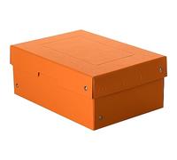 Falken - Ref. 22001848000F - PureBox Pastel - 1 boîte de rangement avec couvercle - emballage cadeau - sans plastique - format A5 - hauteur 100 mm - poignée découpée - entourée d'un ruban - orange