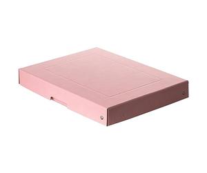 Falken - Ref. 22001880000F - PureBox Pastel - 1 boîte de rangement avec couvercle - emballage cadeau - sans plastique - format A4 - hauteur 40 mm - poignée découpée - entourée d'un ruban - rose vif