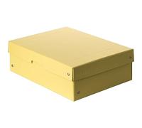 Falken - Ref. 22001936000F - PureBox Pastel - 1 boîte de rangement avec couvercle - emballage cadeau - sans plastique - format A4 - hauteur 100 mm - poignée découpée - entourée d'un ruban - jaune