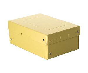 Falken - Ref. 22001944000F - PureBox Pastel - 1 boîte de rangement avec couvercle - emballage cadeau - sans plastique - format A5 - hauteur 100 mm - poignée découpée - entourée d'un ruban - jaune