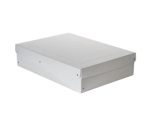 Falken - Réf. 22002168000F - PureBox PRO - 1 boîte de rangement avec couvercle - emballage cadeau - sans plastique - Format A3 - hauteur 100 mm - poignée découpée - entourée d'un ruban - Blanc