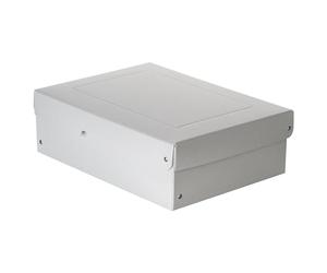 Falken - Réf. 22002184000F - PureBox PRO - 1 boîte de rangement avec couvercle - emballage cadeau - sans plastique - Format A4 - hauteur 100 mm - poignée découpée - entourée d'un ruban - Blanc