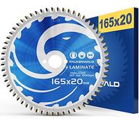 FALKENWALD Lame de scie circulaire 165 x 20 cm - Idéale pour le stratifié - Compatible avec Makita 165 et Bosch 165 - Lame de scie circulaire stratifiée 165 x 20 mm