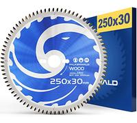 FALKENWALD ® Lame de scie circulaire 250 x 30 mm avec 80 dents en carbure pour bois (WOOD) - Lame de scie circulaire compatible Bosch Makita