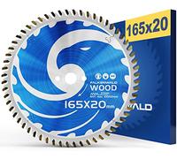 FALKENWALD® Lame scie circulaire 165 x 20 mm avec 60 dents en carbure pour bois (WOOD) - Lames de scie circulaire 165 mm compatible Bosch Makita