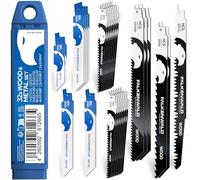 FALKENWALD® Lames de scie sabre (32 pcs) : 22 bois, 10 métal. Bi-métal & HCS. Pour bois, métal, inox, tuyaux, stratifié. Compatibles Bosch, Makita, Einhell.
