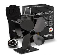 FALKENWERK Ventilateur de poêle Ventilateur de cheminée silencieux 4 pales sans électricité Cheminée