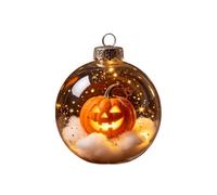 Fall Festive Lighted Pumpkin Ghost Black Cat Ball Tree Ornaments Set | Illuminated Halloween Ornaments Create Vibrant Festive Atmosphere For Fall Tree Porch Yard Front Door Classroom Display