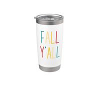 Fall Y'all Mignon Rétro Coloré Automne Halloween Gobelet isotherme en acier inoxydable double paroi