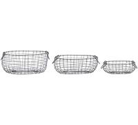 Fallen Fruits Ltd WB31 Lot de 3 paniers ovales en acier Gris