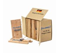 FALLENHELD Lot de 10 Pièges à Rats en Bois I Grand piège à Rats sans Poison I Tapette puissante I Utilisation Simple, Réutilisable, Efficace