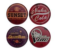 Fanattik Lot 4 dessous de verre métal Fallout – motifs Nuka Cola, Sunset, Vim, Nuka Cola Quantum