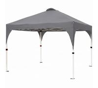 Faltpavillon 3x3m mit zentralem Verriegelungssystem - 150D Oxford, wetterfest & UV-beständig, europäisches Kirchenfenster-Design, 270cm Höhe - Ideal für Garten, Veranstaltungen & Outdoor - : Grau
