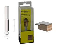 Famag Fraise à affleurer HM (D6 B19 - Longueur totale : 64 mm - Tige : 8 mm - Fraise avec roulement de démarrage, convient pour le fraisage des bords lors des travaux de menuiserie, de montage dans le