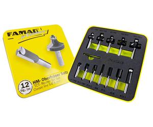 Famag HM-Oberfräser-Satz Classic-Line 12-tlg. mit Metallbox + Schaumstoffeinlage