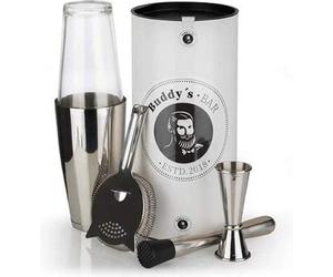 Famanu Boston Bar - Ensemble de 700 ml - Shaker à cocktails, doseur, pilon, passoire à bar, en acier inoxydable