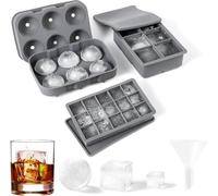 Famanu : Ensemble de moules à glaçons - Grandes et petites boules de glace pour cocktails et boissons