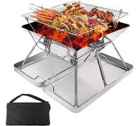 Famanu : Grill de camping en acier inoxydable - barbecue pliable avec sac de transport
