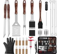 Famanu Grillset - Ensemble d'outils de barbecue de haute qualité en acier inoxydable