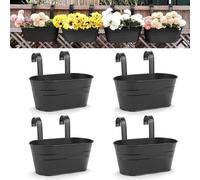 Famanu : Jardinière en métal moderne pour plantes, idéale pour l'intérieur et l'extérieur, de couleur noire