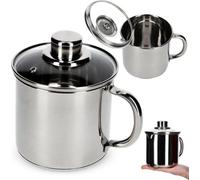 Famanu Kookpan 12 litres – Compatible avec les plaques à induction, avec couvercle en verre et trou de vapeur