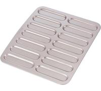 Famanu, Moule à gâteau éclair - Mini muffins, plaque de cuisson - 14 compartiments, adapté au four - 32,5 x 28,9 x 0,6 cm - Couleur champagne doré
