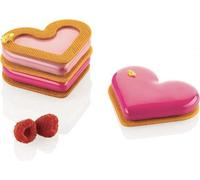 Famanu Moule en silicone Mini Love Story, 80 x 66 mm, hauteur 12 mm - Mini-gâteaux en forme de cœur