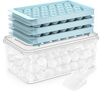 Famanu, moules à glaçons en forme de sphère, lot de 3 - Mini-moules ronds à glaçons avec couvercle