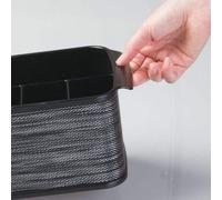 Famanu : Panier à couverts décoratif et spacieux - noir - Lot de 2 pièces
