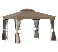 Famanu - Pavillon de jardin - Pergola avec protection contre les insectes et étagères d'angle - 3,65 m x 3 m x 2,7 m