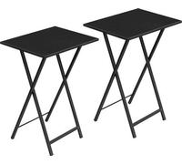 Famanu : Table pliante - Table d'appoint avec espace de rangement pour la télévision - Lot de 2 - Design industriel