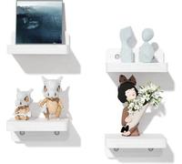Famanu Wandregal, ensemble de 4 pièces - Petites étagères murales blanches, 10 cm