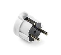 FAMATEL 1102- Prise Schuko mâle blanche (4,8 mm) - Sortie latérale 16 A-250 V