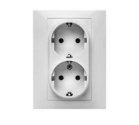 Famatel 6516505061 Double prise secteur 16 A 250 V Blanc 9125, multicolore
