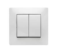FAMATEL Double commutateur | Interrupteur à encastrer | Série Habitat 15 | Installation facile | Haute étanchéité du produit | 10 A | 250 V | Blanc