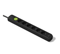FAMATEL - Multiprise 6 Prises + 2 Prises USB + Interrupteur | Câble de 1,5 m | avec TT | 16 A | 250 V | Noir | Prise USB à Charge Rapide | Protection Contre Les surtensions