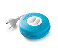 FAMATEL Roller 2 prises 10 A 2 x 1 3 m Bleu
