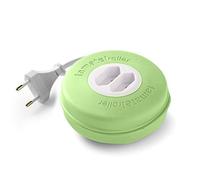 FAMATEL Roller | Enroulable avec 2 prises | 3 mètres | Avec matériau en silicone | Protection enfant | Haute flexibilité et résistance | Vert