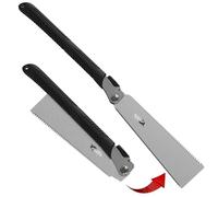 FAMEX Ryoba 5523 Scie japonaise professionnelle 240 mm en acier au carbone - Double face fine/grossière - 7-9/17 TPI - Épaisseur 0,5 mm - Fabriquée au Japon - Scie à main pliable universelle pour bois