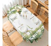FamHarbor Nappe Carrée Bambou en Lavable Anti-Tache, 200x200cm | Motif Feuilles de Bambou, Nappe Polyester pour Cuisine, Salle à Manger, Terrasse, Jardin, Repas Quotidiens et Fêtes