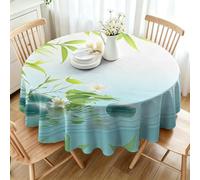 FamHarbor Nappe Rectangulaire Bambou en Lavable Anti-Tache, 140x200cm | Motif Feuilles de Bambou, Nappe Polyester pour Cuisine, Salle à Manger, Terrasse, Jardin, Repas Quotidiens et Fêtes