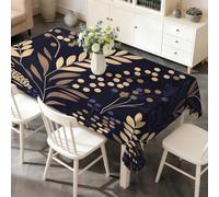 FamHarbor Nappe Rectangulaire Feuilles en Lavable Anti-Tache, 140x200cm | Motif Branches et Feuilles, Nappe Polyester pour Cuisine, Salle à Manger, Terrasse, Jardin, Repas Quotidiens et Fêtes