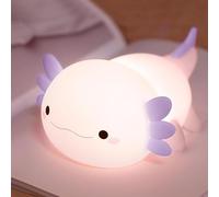 FAMIDUO Axolotl Veilleuses pour enfants, Veilleuse Animal en Silicone à Intensité Variable, Veilleuse bébé de Chevet Tactile Rechargeable Mignonne, Décoration de Chambre de Bébé