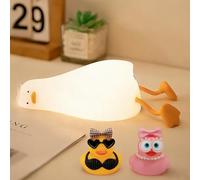 FAMIDUO Veilleuse en forme de canard en silicone à intensité, lampe de nuit LED allongée dans la paix - Jolie lampe de nuit lumineuse - Protection des yeux doux - Lampe de chevet rechargeable
