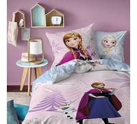 Familando Parure de lit réversible Disney Reine des Neiges, 135 x 200 cm + 80 x 80 cm, 100 % coton, 2 motifs