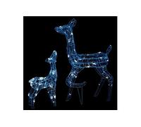 vidaXL Famille de rennes de décoration Acrylique 160 LED blanc froid